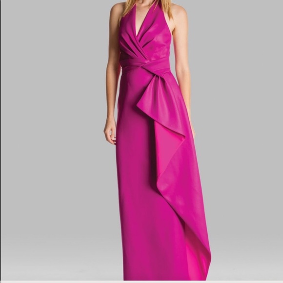 Halston Heritage Folded-Front Halter Gown NWT -  www.threedaughtersproperties.com